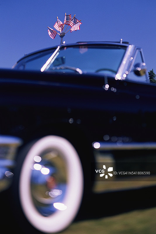 西雅图航展上的复古凯迪拉克图片素材