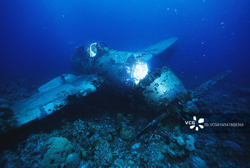 水下二战日本“杰克”水上飞机图片素材