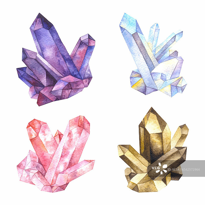 石英水彩水晶图片素材