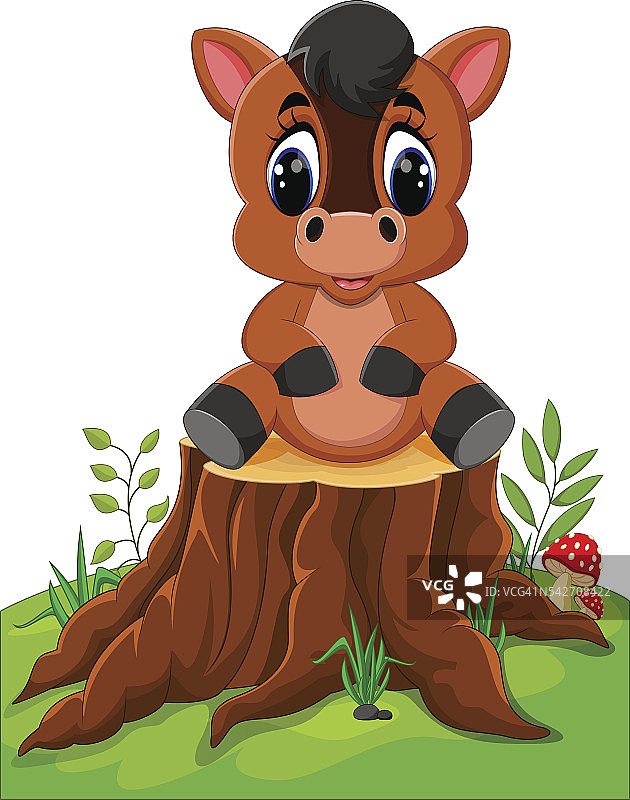 卡通马摆姿势图片素材