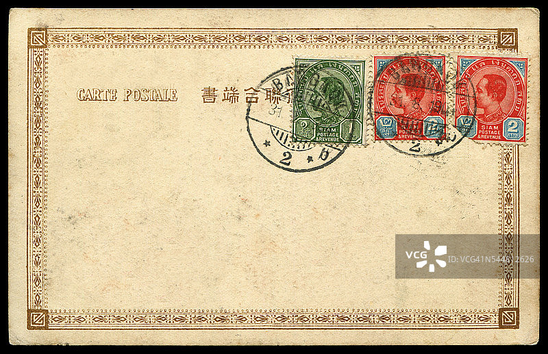 泰国复古明信片图片素材