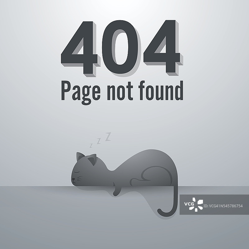 404未找到页面，猫咪睡姿概念图片素材