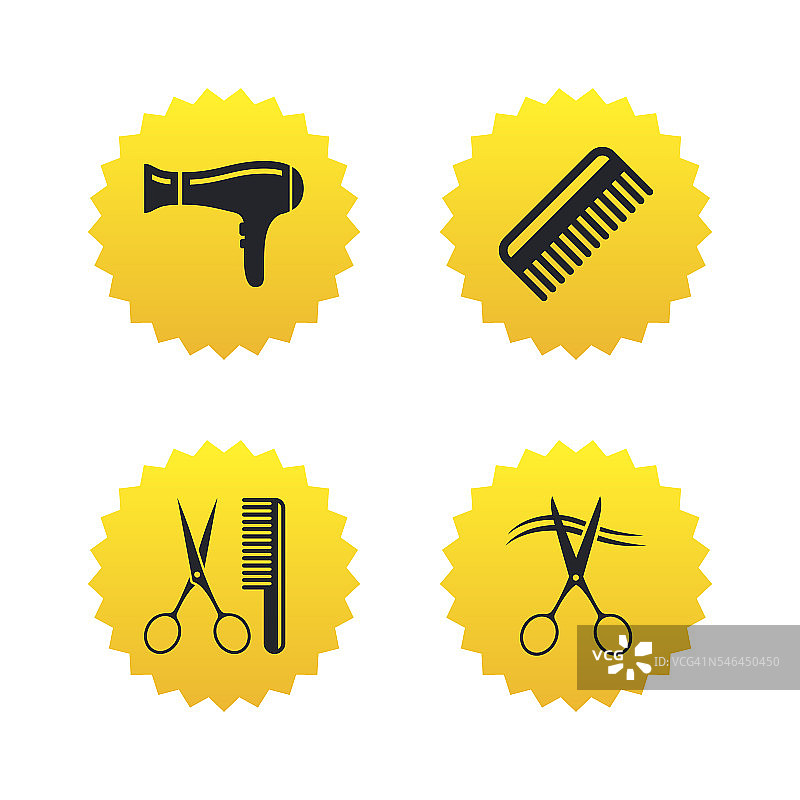 理发师图标：剪刀剪发符号图片素材
