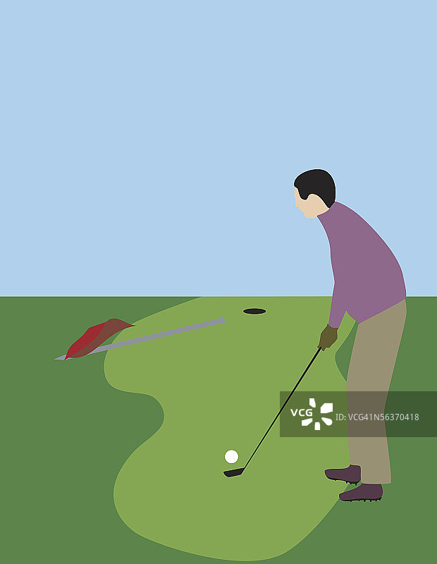 准备推杆的高尔夫球手图片素材