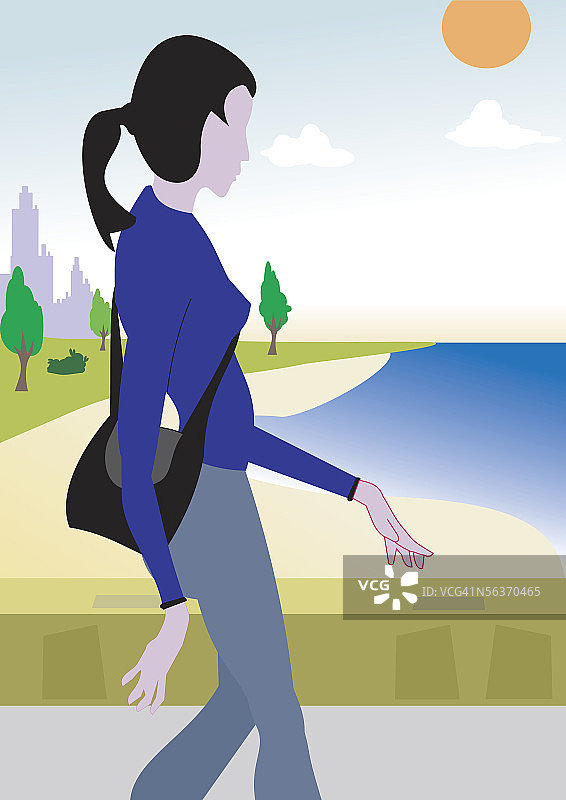 女人携带单肩包图片素材