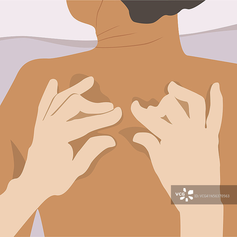 一位正在接受背部按摩的年轻男人特写图片素材