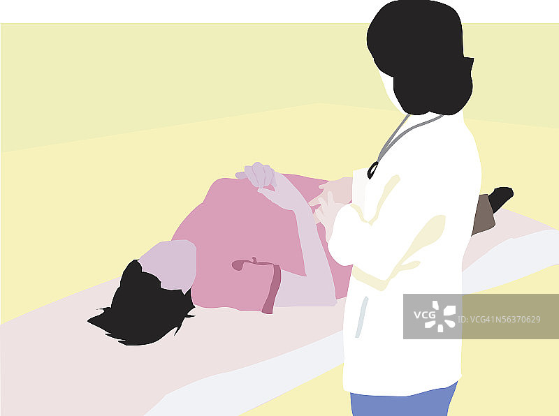 医生在孕妇旁图片素材