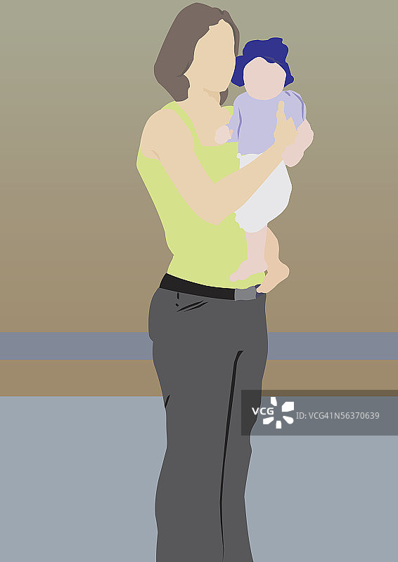 女人抱着男婴图片素材