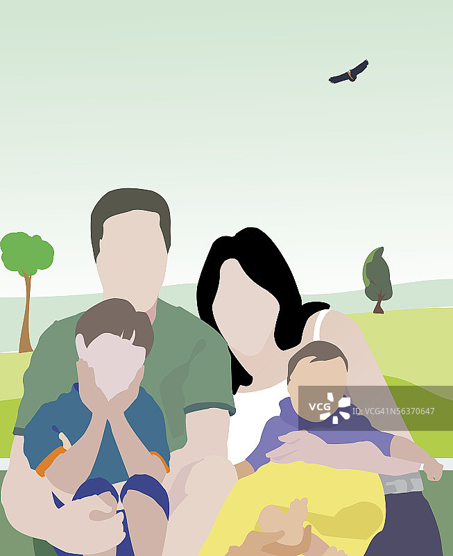 有两个孩子的家庭图片素材