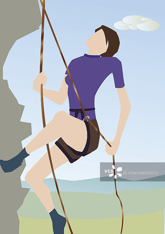 女子攀岩图片素材