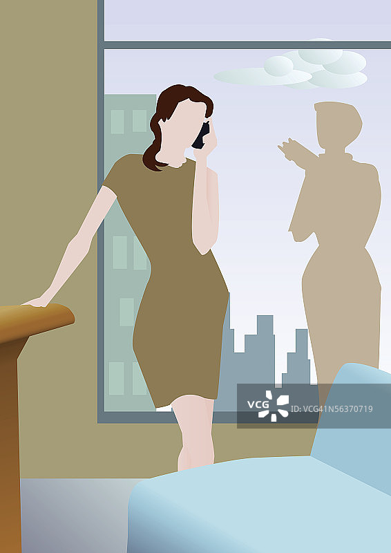 用手机交谈的女人图片素材