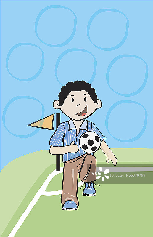 玩足球的男孩肖像图片素材