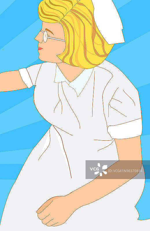 女护士的侧面轮廓图片素材