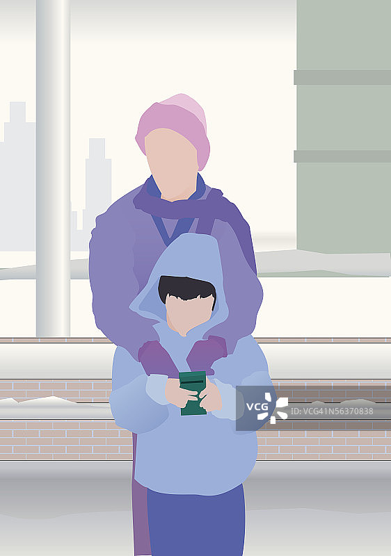 父亲拥抱儿子的特写镜头图片素材