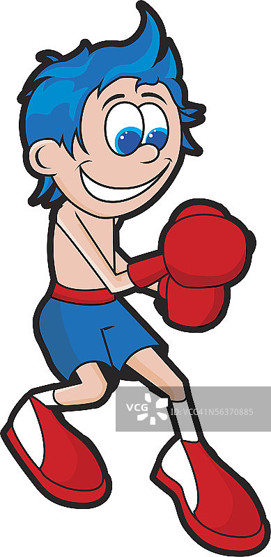 戴拳击手套的男孩图片素材