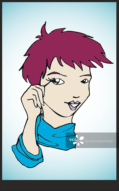 一位女人化眼妆的特写图片素材