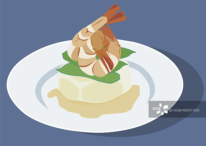 盘中的寿司和虾特写图片素材