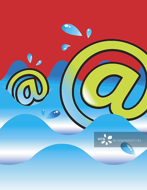 漂浮在水面上的电脑图标特写图片素材