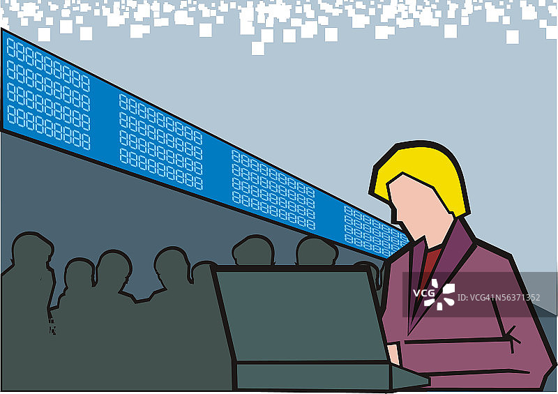 女商人侧面像：使用笔记本电脑工作图片素材