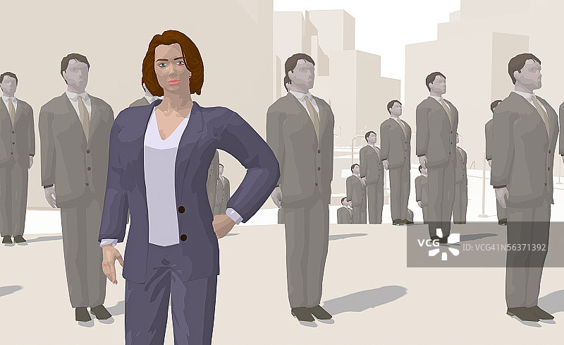 一排排站立的商务主管图片素材
