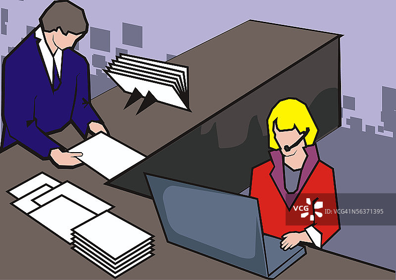 办公室里的男商人和女商人图片素材