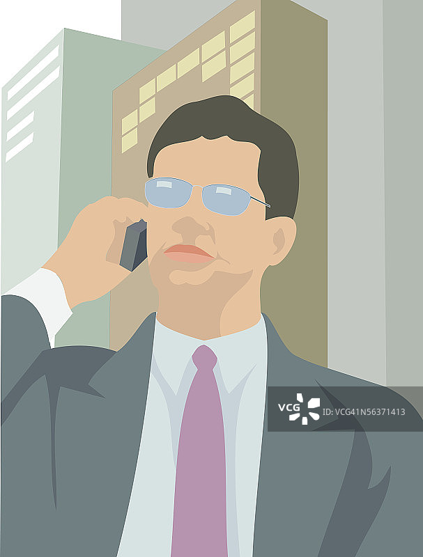 商人在用移动电话交谈图片素材