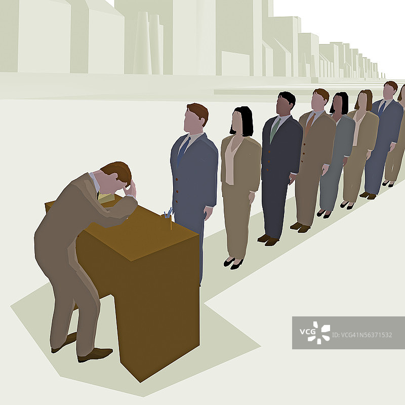 一排商务高管图片素材