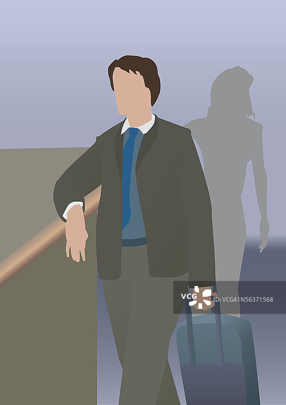 近距离拍摄：商务人士站在收银台图片素材