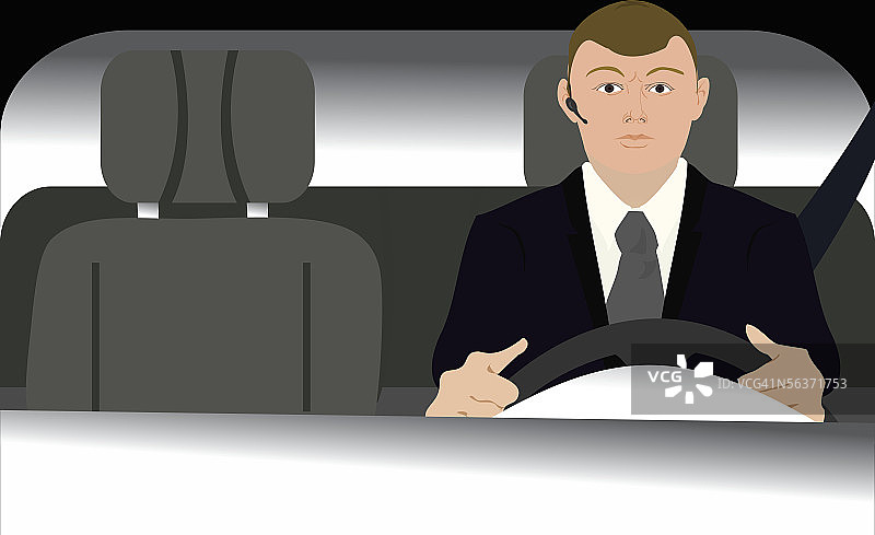 驾驶汽车的商务男人特写图片素材