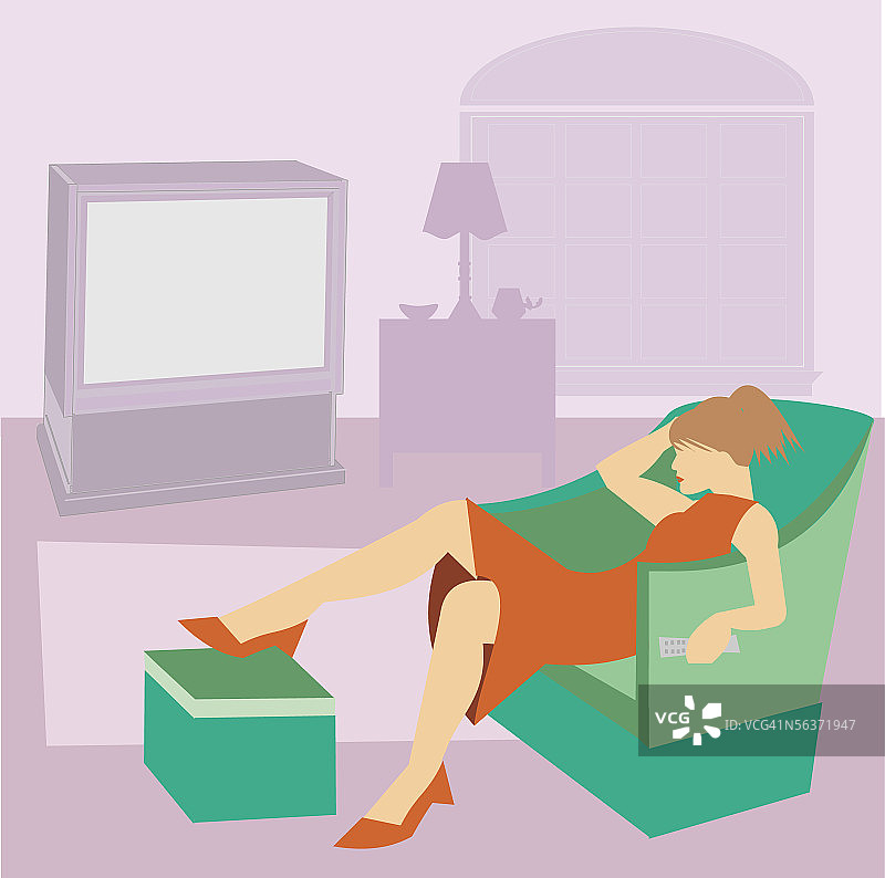 坐在沙发上的女人图片素材