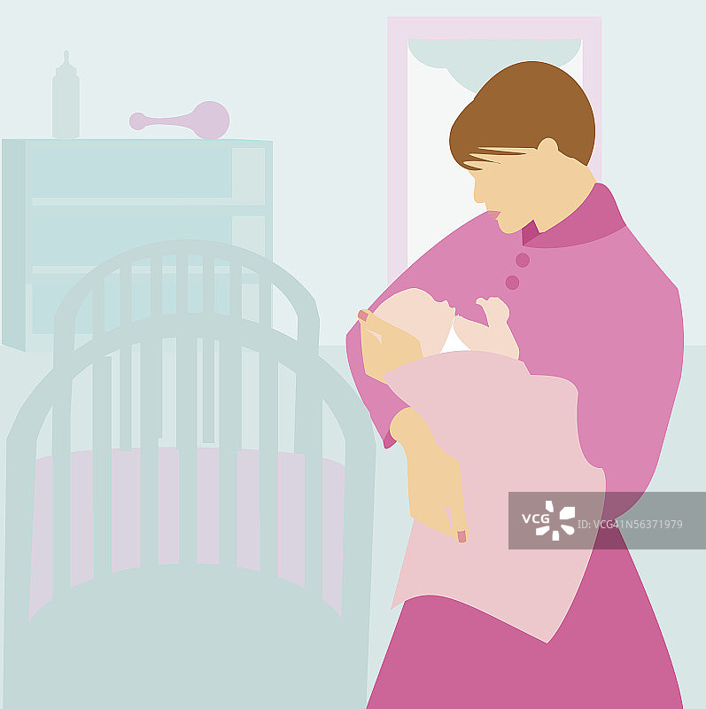 母亲抱着她的宝宝图片素材