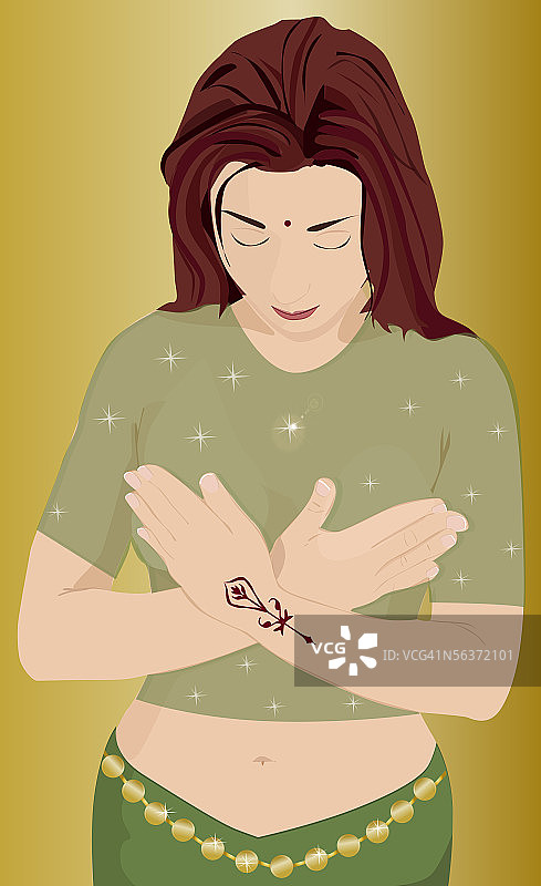 双手交叉的女人图片素材