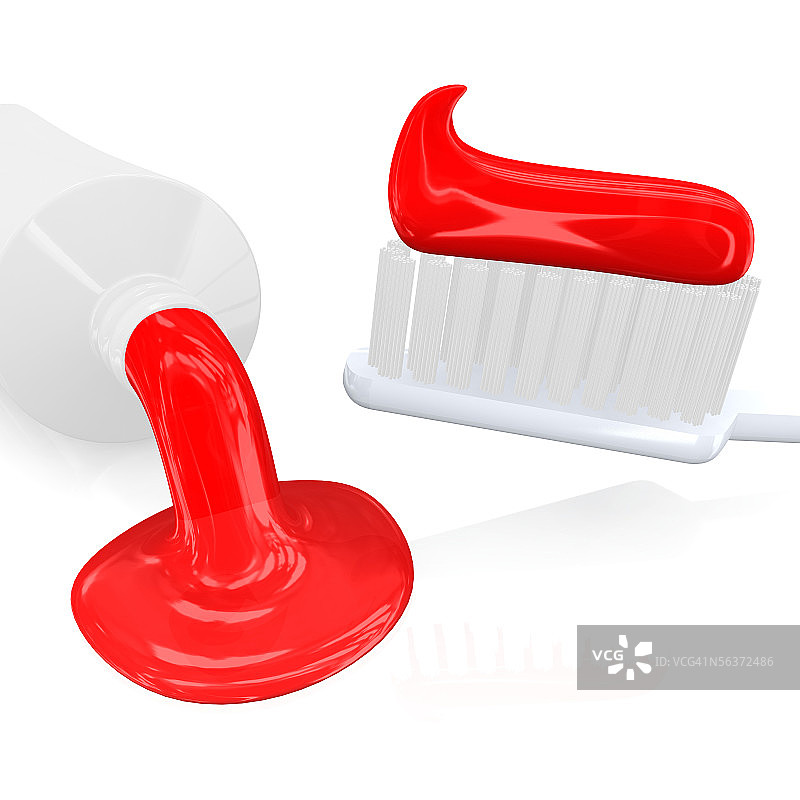 牙刷和牙膏特写图片素材