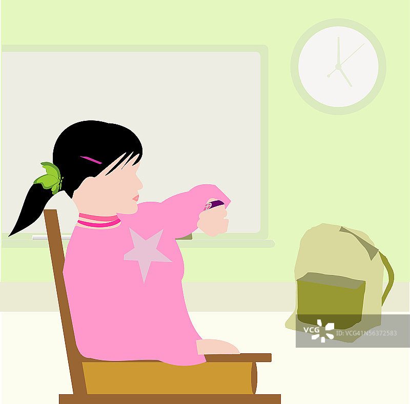 教室里学生的侧面轮廓图片素材