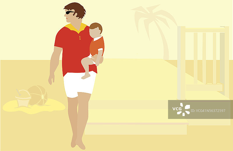 男人抱着他的孩子图片素材