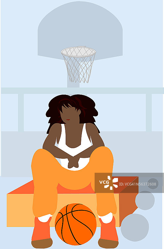 抱着篮球的女人图片素材
