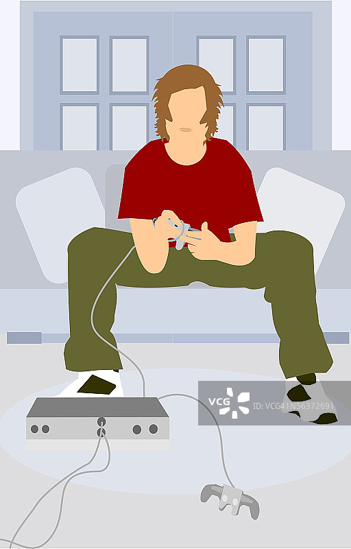 玩电子游戏的男人肖像图片素材