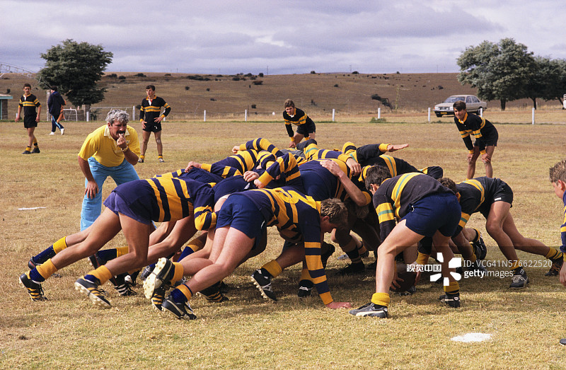 在南非训练的橄榄球运动员图片素材