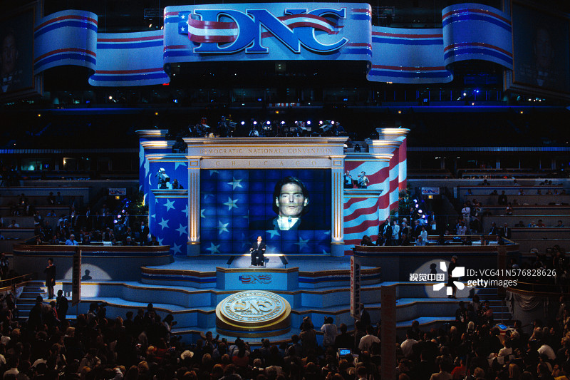 民主党大会上的克里斯托弗·里夫图片素材