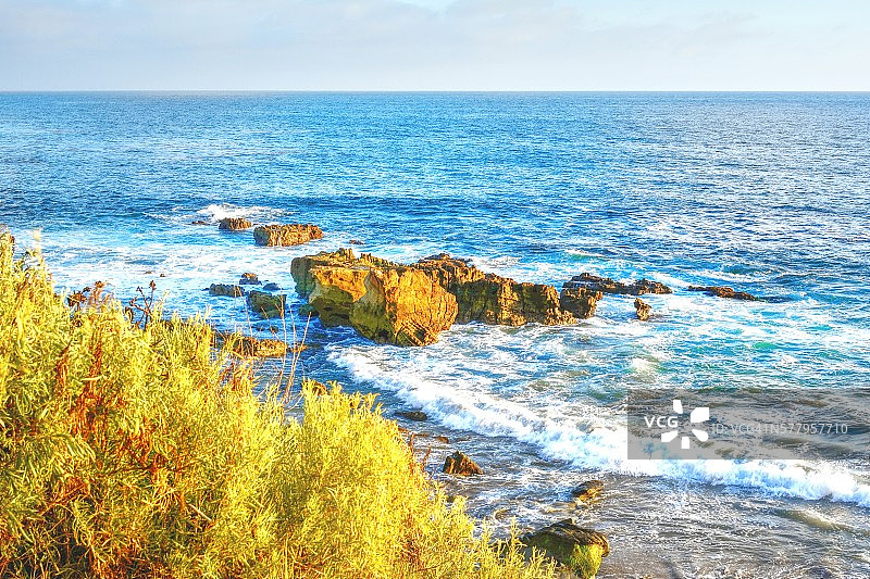 加利福尼亚州拉古纳海滩海斯勒公园的太平洋图片素材