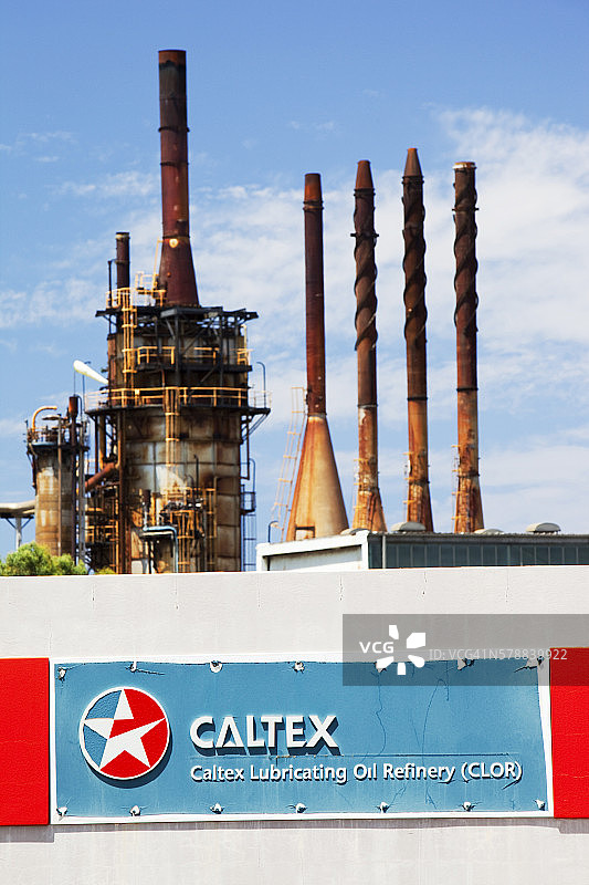 澳大利亚悉尼郊区的加德士炼油厂图片素材