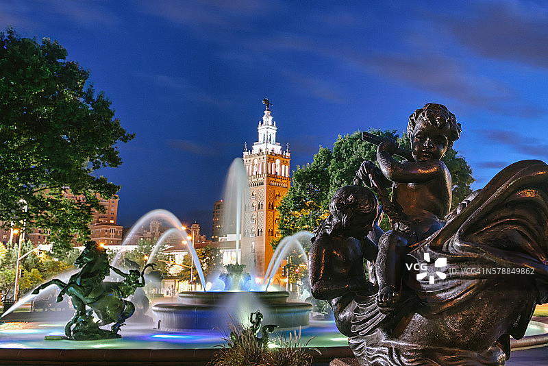 堪萨斯城乡村俱乐部广场雕塑图片素材