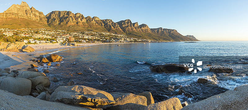 西开普省开普敦坎普斯湾全景图片素材