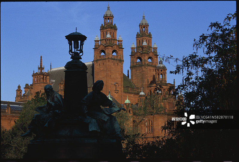 凯文格罗夫艺术馆和街灯图片素材