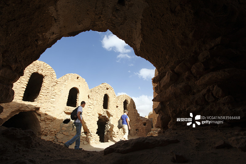 非洲突尼斯，克萨尔哈达达，修复后的柏柏尔粮仓图片素材