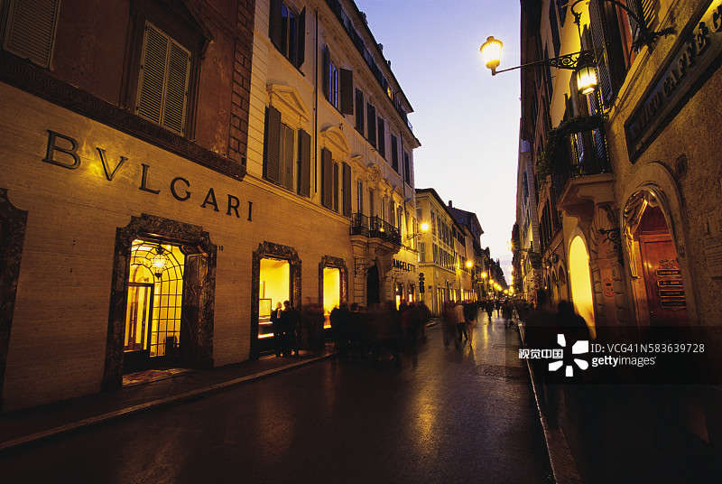 孔多蒂大道旁的高档商店图片素材