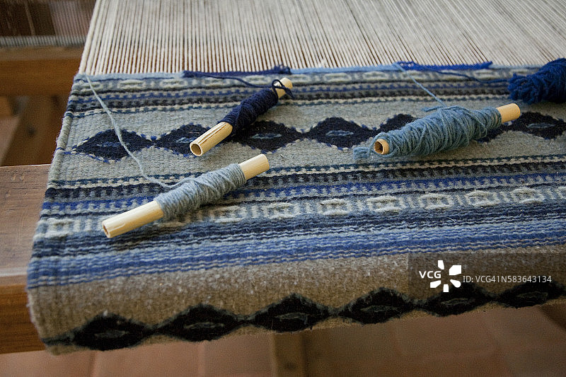 墨西哥特奥蒂特兰德尔瓦莱的织布机图片素材