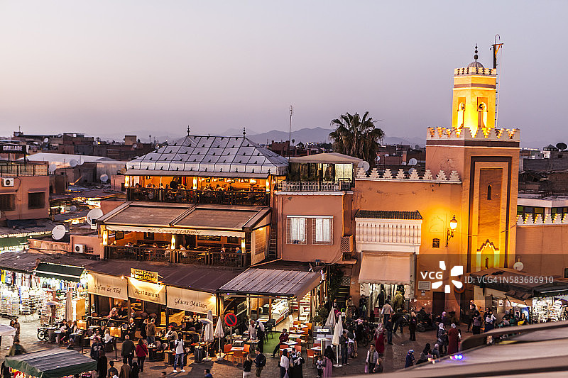 杰马埃尔夫纳广场的日落图片素材