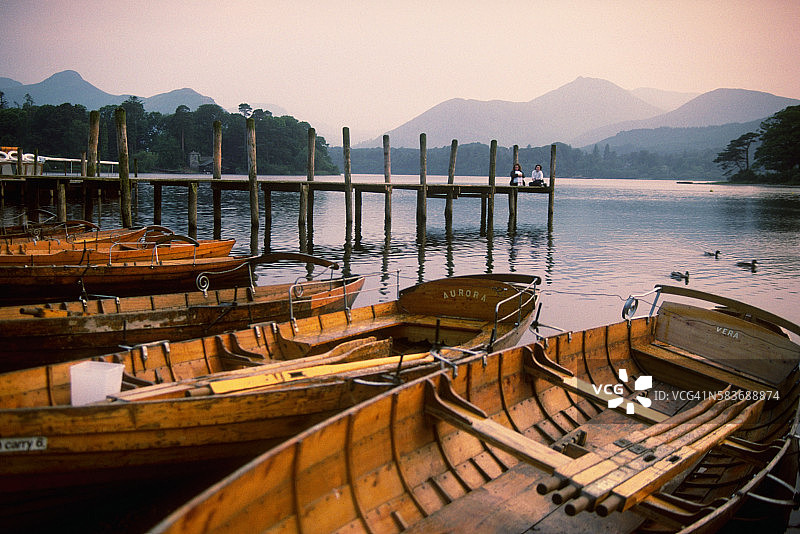 凯斯维克码头的木船图片素材