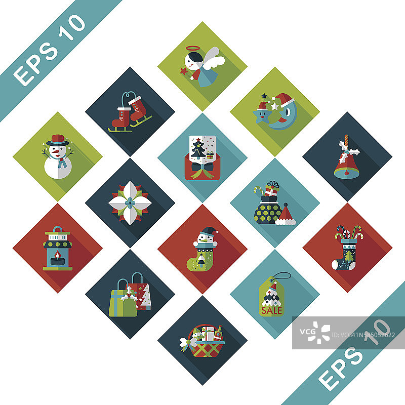 圣诞节和冬季图标集图片素材